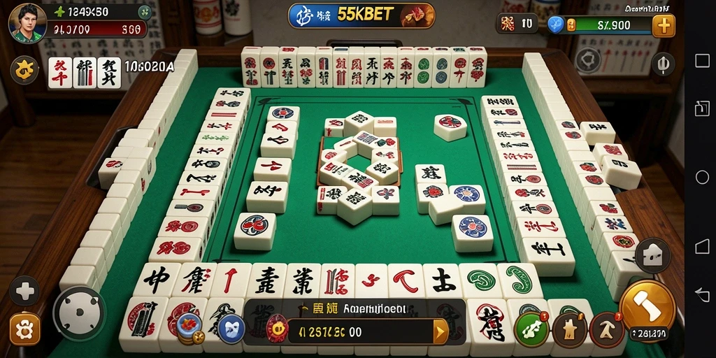 Tampilan gameplay Mahjong yang menarik dari 55KBET.