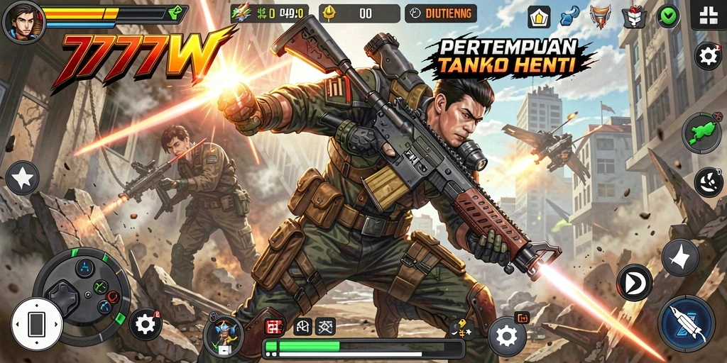 Gameplay seru dan mendebarkan di 7777W, aksi tanpa henti.
