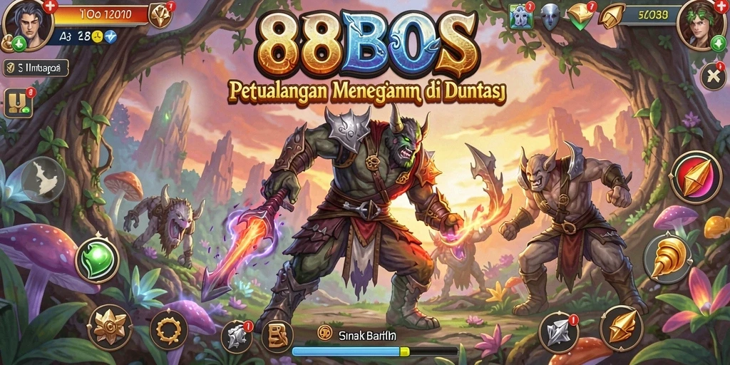 Tangkapan layar 88BOS menampilkan gameplay yang menegangkan dan petualangan fantasi.