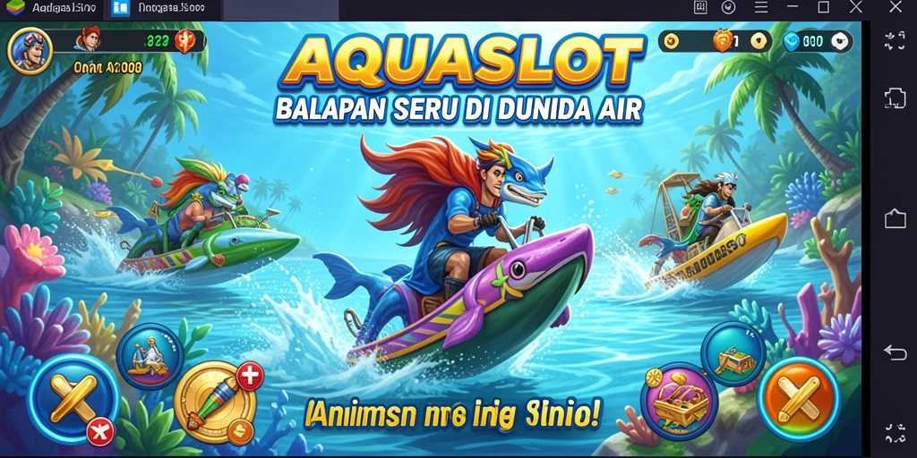 Tampilan gameplay seru dan mendebarkan di AQUASLOT.
