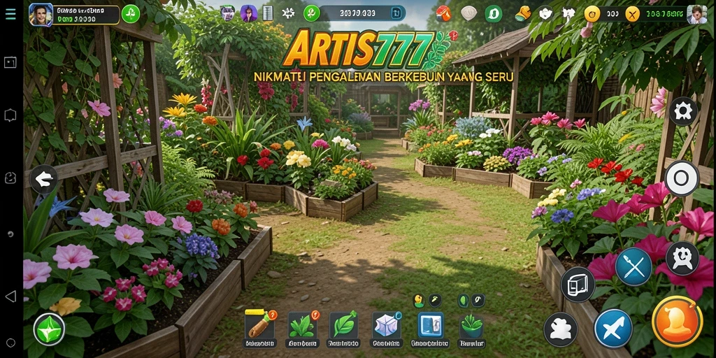 Screenshot menampilkan aktivitas berkebun yang menarik di ARTIS777.