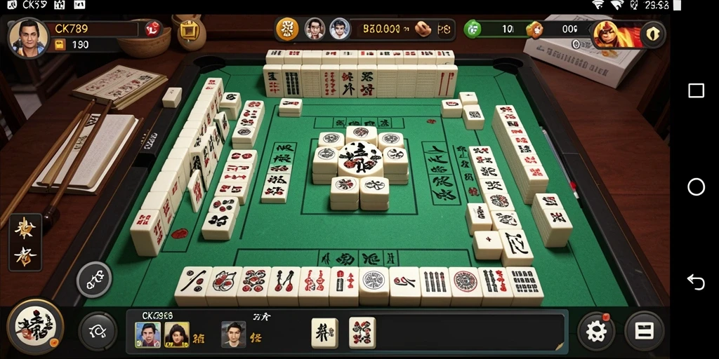 Tampilan gameplay menarik dalam CK789 dengan ubin Mahjong yang berwarna-warni.
