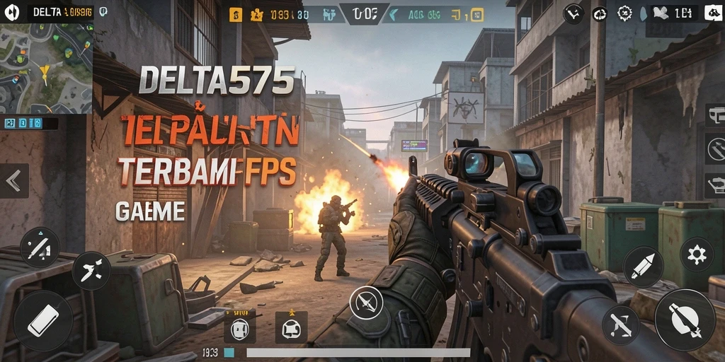 Tangkapan layar dari aksi intens DELTA575 dalam pertempuran FPS.