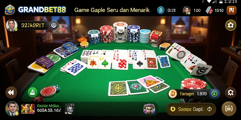 Tampilan gameplay Gaple yang menarik dan interaktif dalam GRANDBET88.