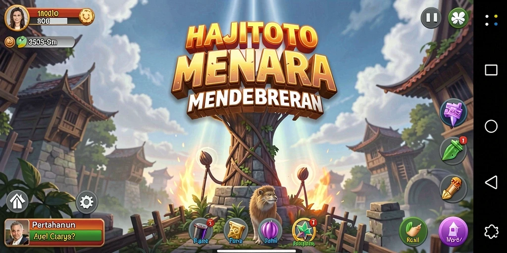 Tampilan menarik dari gameplay pertahanan menara di HAJITOTO.