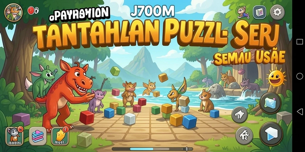 Screenshot gameplay J200M menunjukkan tantangan Puzzle yang menarik.