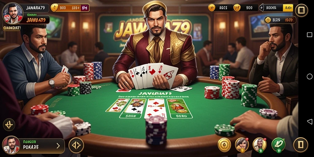 Tampilan gameplay Poker yang seru di JAWARA79.
