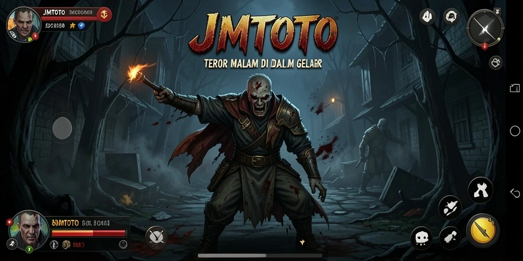 Tampilan gameplay JMTOTO yang menegangkan dengan suasana Horror.
