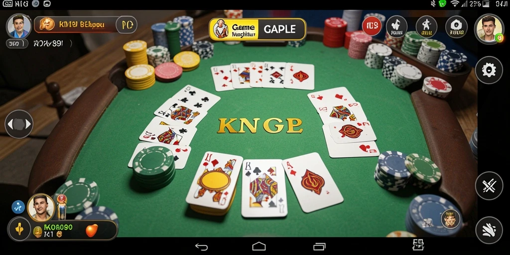 Screenshot gameplay Gaple menampilkan suasana permainan yang seru.