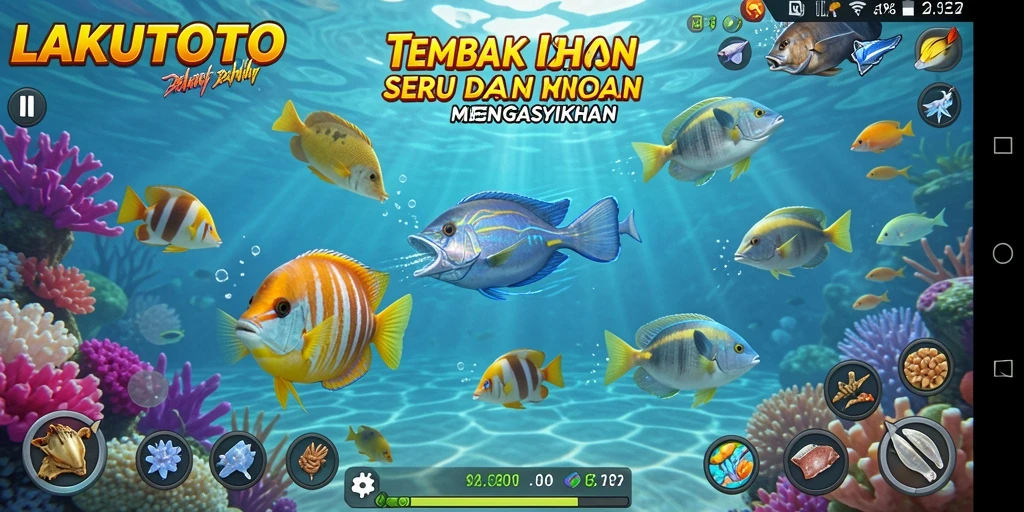 Tampilan menarik gameplay Tembak Ikan di LAKUTOTO.