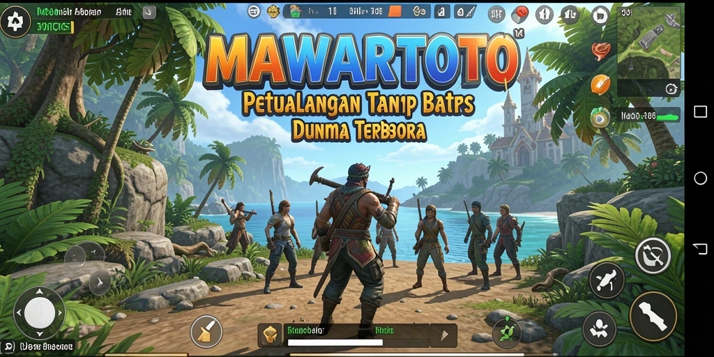 Screenshot gameplay MAWARTOTO menunjukkan petualangan seru dalam dunia terbuka.