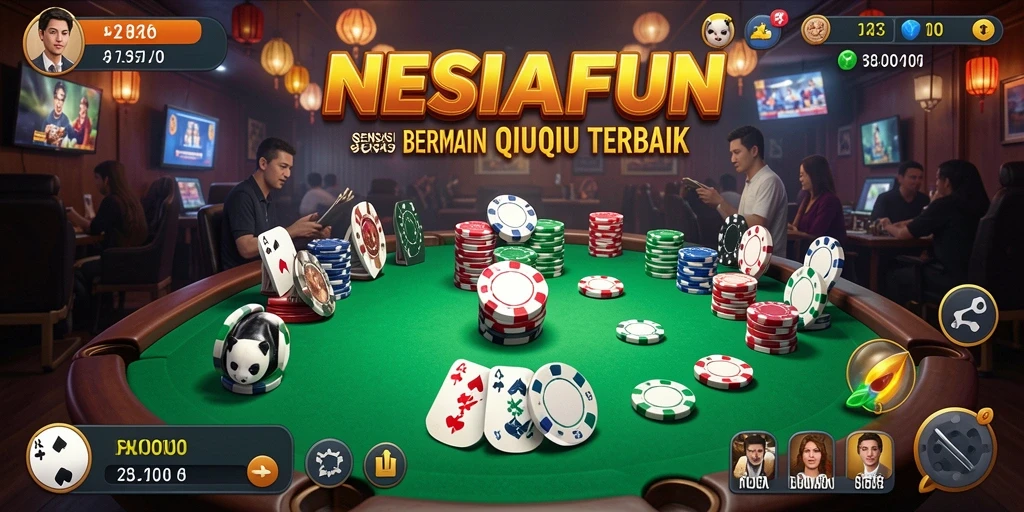 Tampilan gameplay seru NESIAFUN dalam permainan QiuQiu.