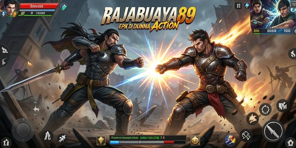 Tangkapan layar menunjukkan aksi pertempuran seru di RAJABUAYA89.