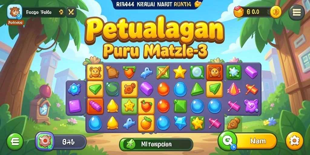 Tampilan gameplay seru dan penuh warna dalam RR44 Match-3.
