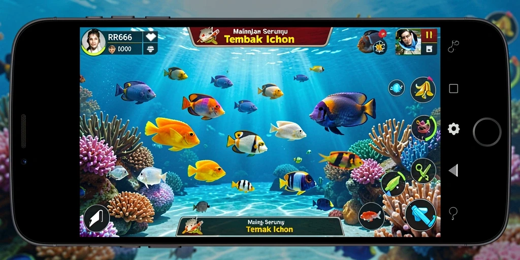 Tangkapan layar gameplay permainan Tembak Ikan RR666 yang seru.
