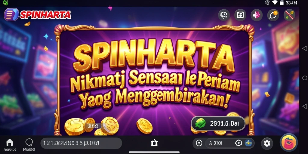 Tampilan gameplay SPINHARTA yang seru dan mendebarkan.