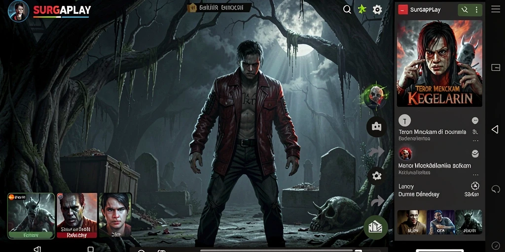 Screenshot SURGAPLAY menampilkan suasana gameplay Horror yang mencekam.