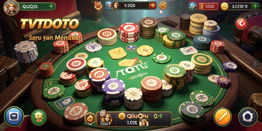 Screenshot utama TVTOTO menampilkan gameplay QiuQiu yang menarik.