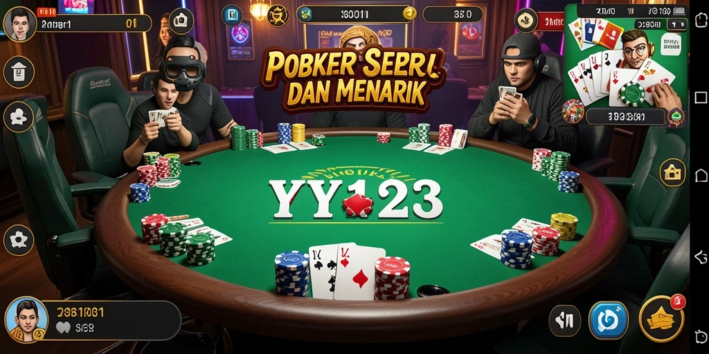 Tampilan gameplay Poker yang menarik dan interaktif di YY123.
